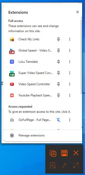 Avaide Capture Popup-meny