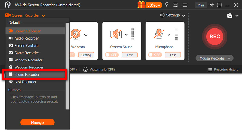 Avaide 电话录音机
