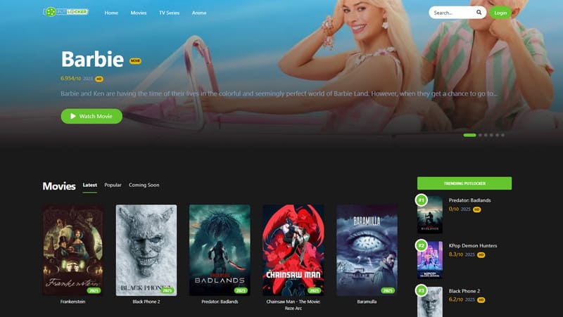 Interface utilisateur Putlocker