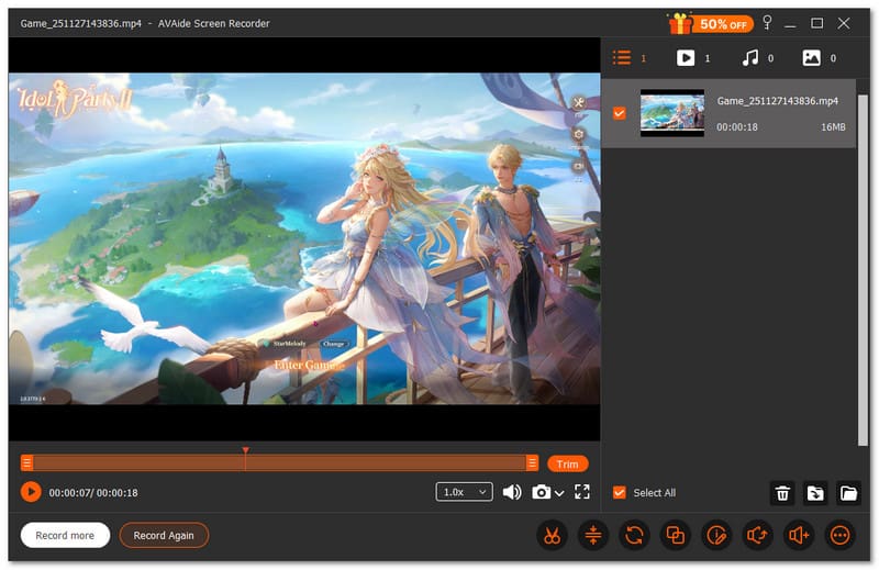Avsluta spelinspelning