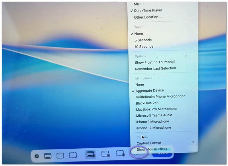 Set Your Recording Options
