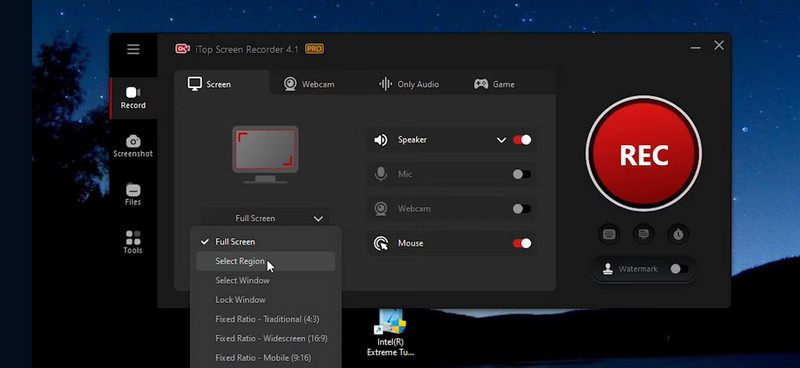 iTop Screen Recorder Recording