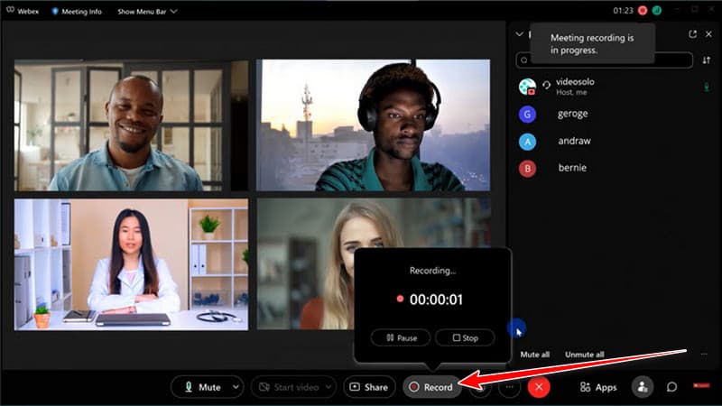 Înregistrare Cisco Webex