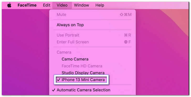 Nehmen Sie sich selbst mit der Continuity-Kamera auf