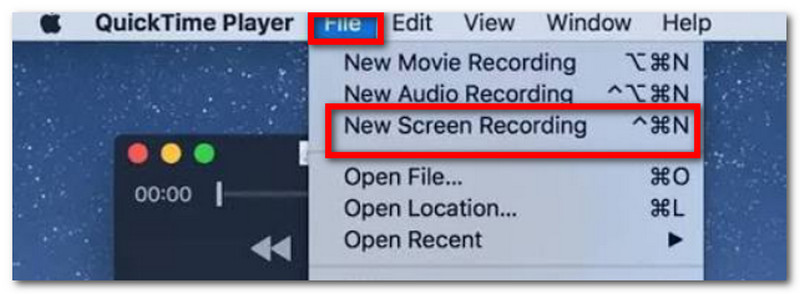 QuickTime Player New Screen Recording
