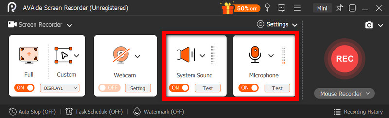 Enable System Sound Microphone