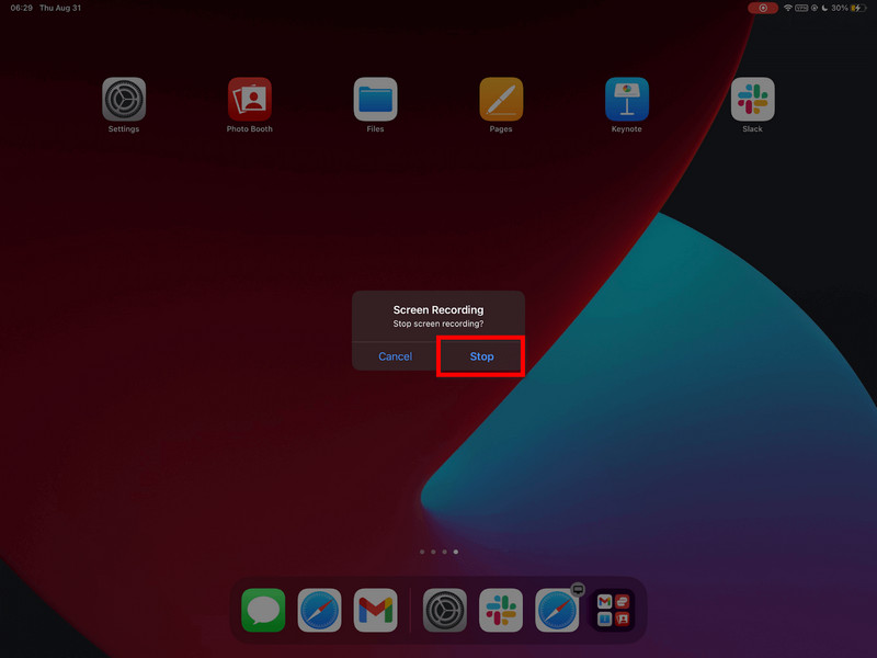Stop Button on iPad