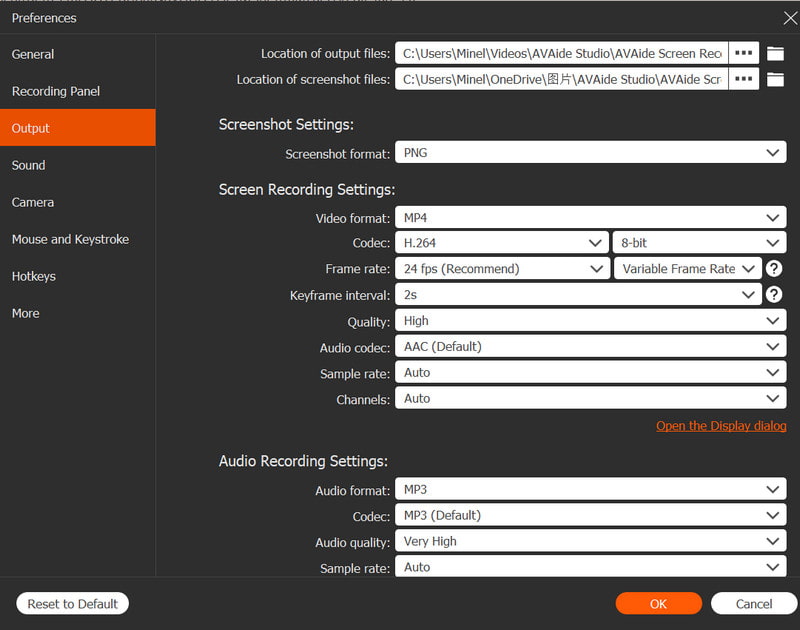 Settings Preferences