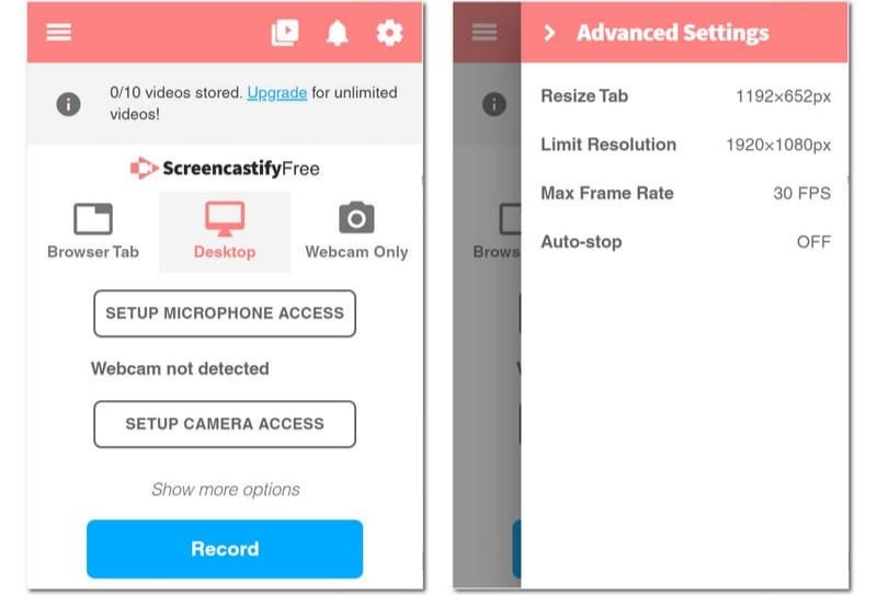 Screencastify UI