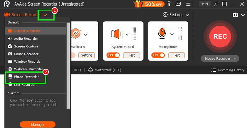 Phone Recorder AVAide Screen Recorder