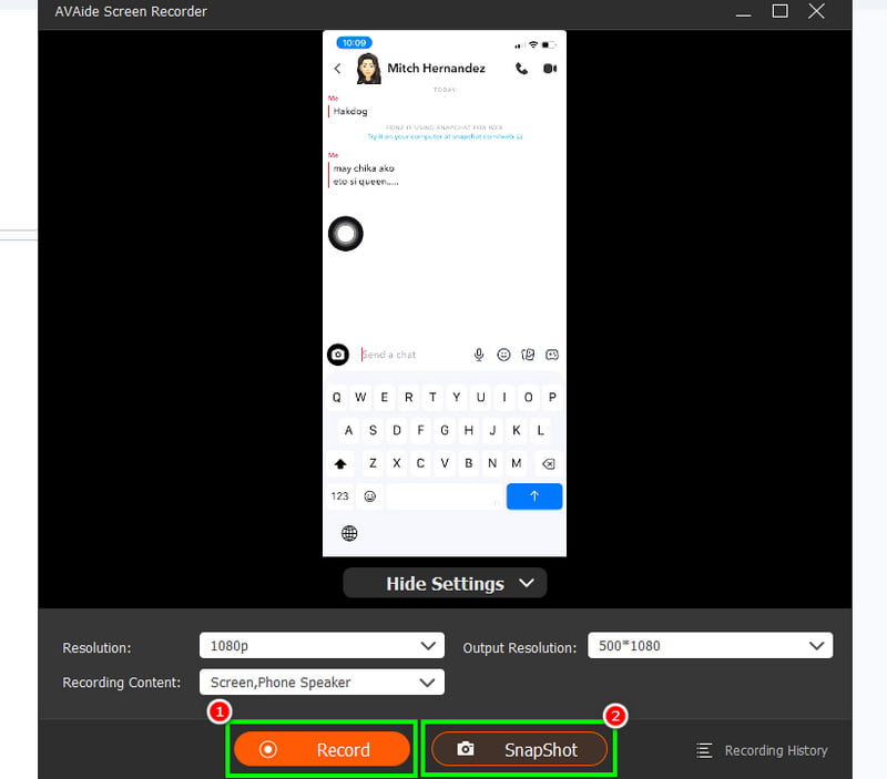 Record Snapshot AVAide Screen Recorder