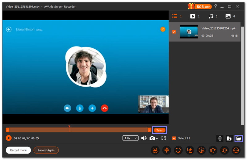 Guardar la llamada grabada de Skype