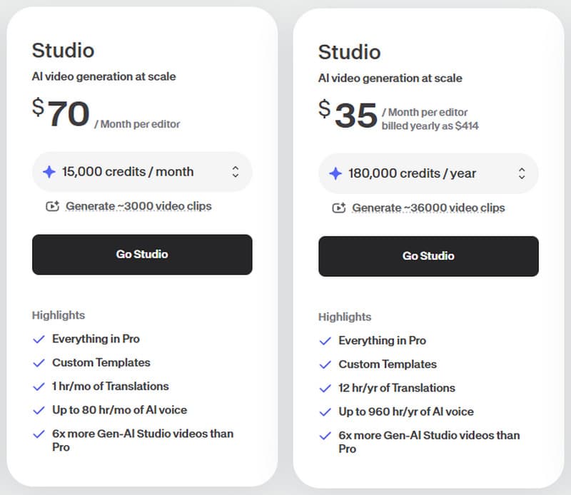 Studio Plan