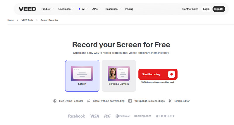 VEED.io Screen Recorder UI