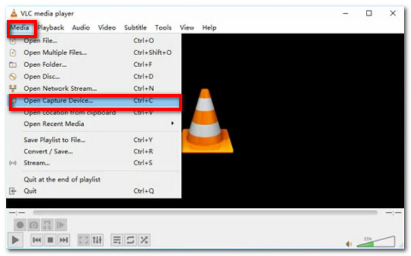 Périphérique de capture ouvert VLC