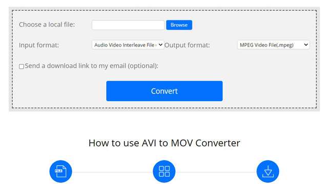 ConvertFiles MOV to AVI