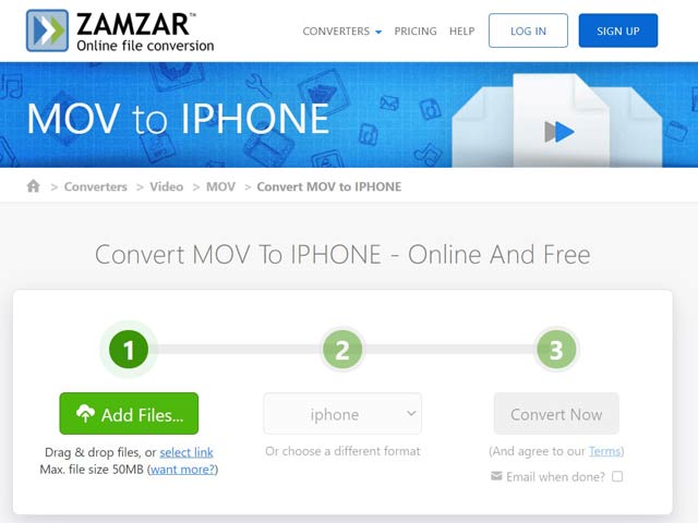 Zamzar Add-Mov