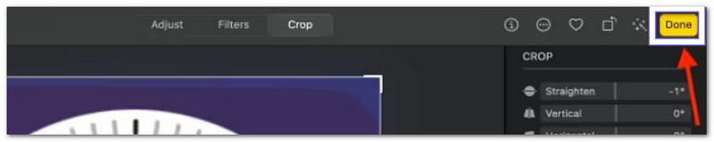 Klik Selesai untuk Menyimpan Petikan Skrin Dipotong