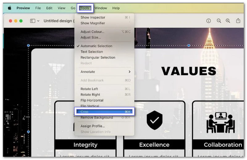 Klik Alat Kemudian Pilih Pangkas