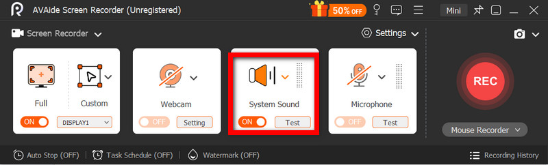 Włącz dźwięk systemowy