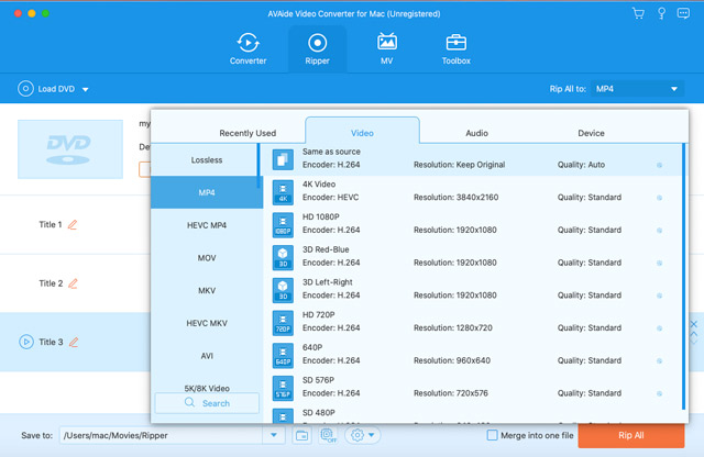 Select Output Format Ripper