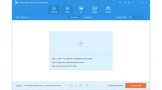 Hovedgrensesnitt Video Converter